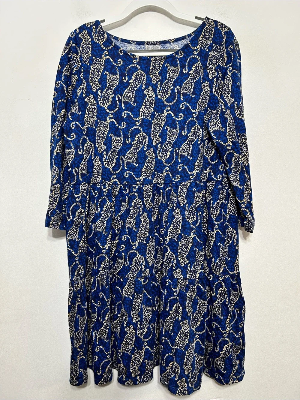 Lilly Pulitzer Mini Geanna Low Tide Navy Easy To Spot Cheetah Dress Girls XL